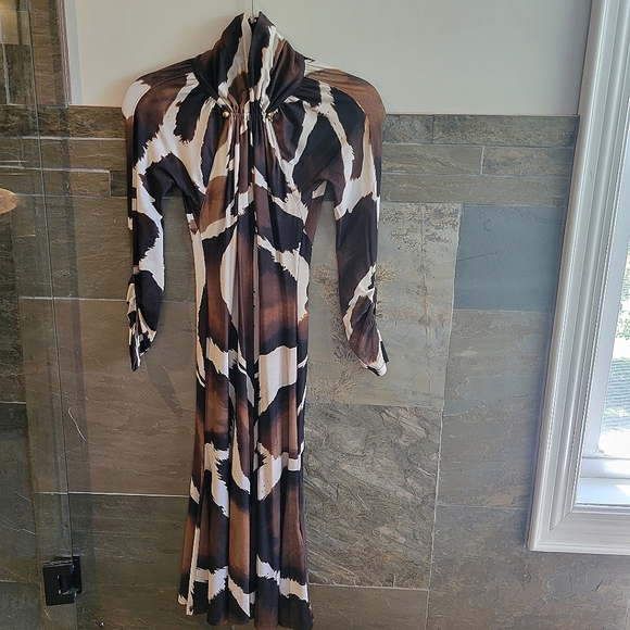 Roberto Cavalli Dresses & Skirts - ROBERTO CAVALLI-early 2000s dress in signature giraff print with gem pendant